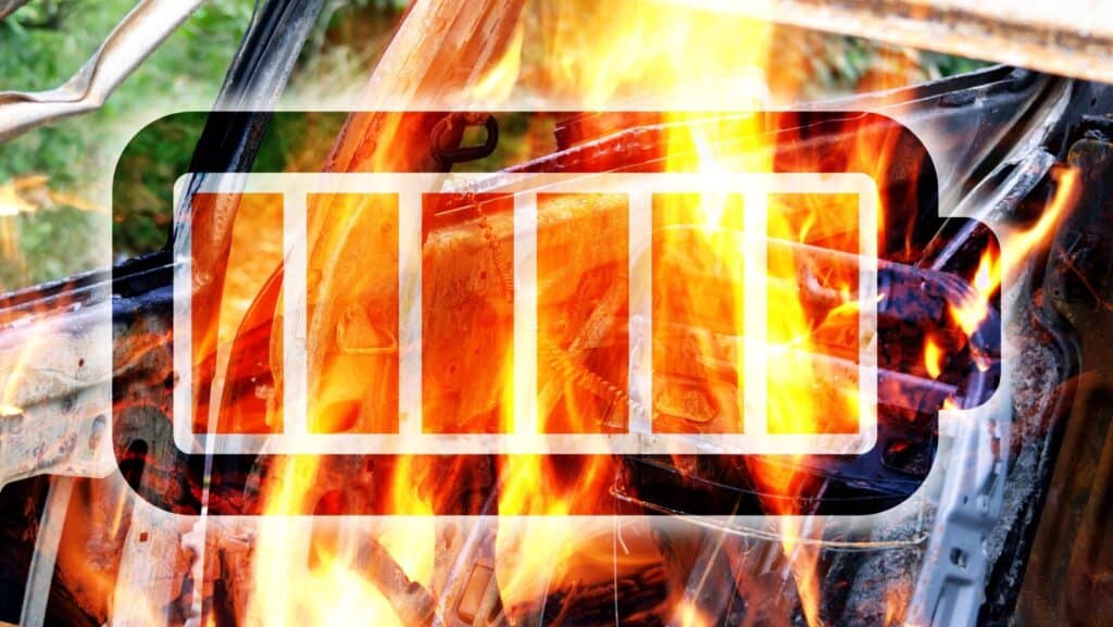car battery fire. 