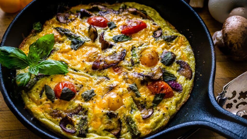 cast iron frittata.