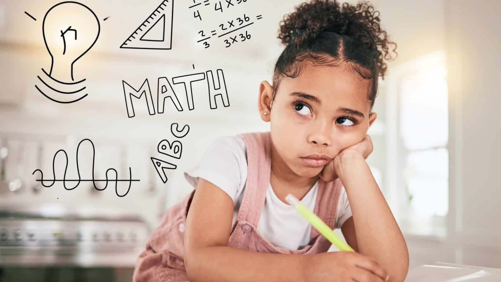 girl thinking. ADHD.