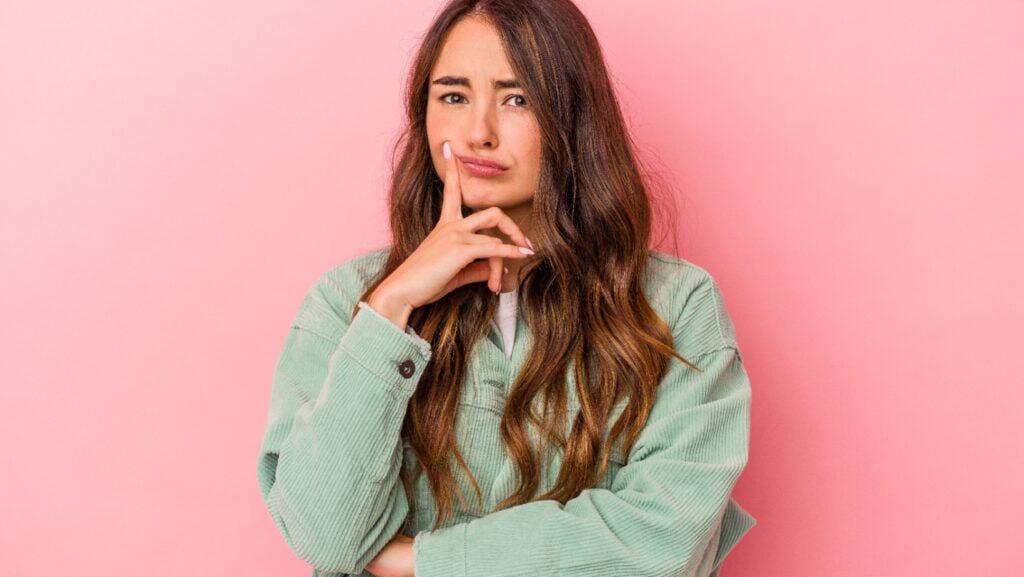 worried thinking woman.