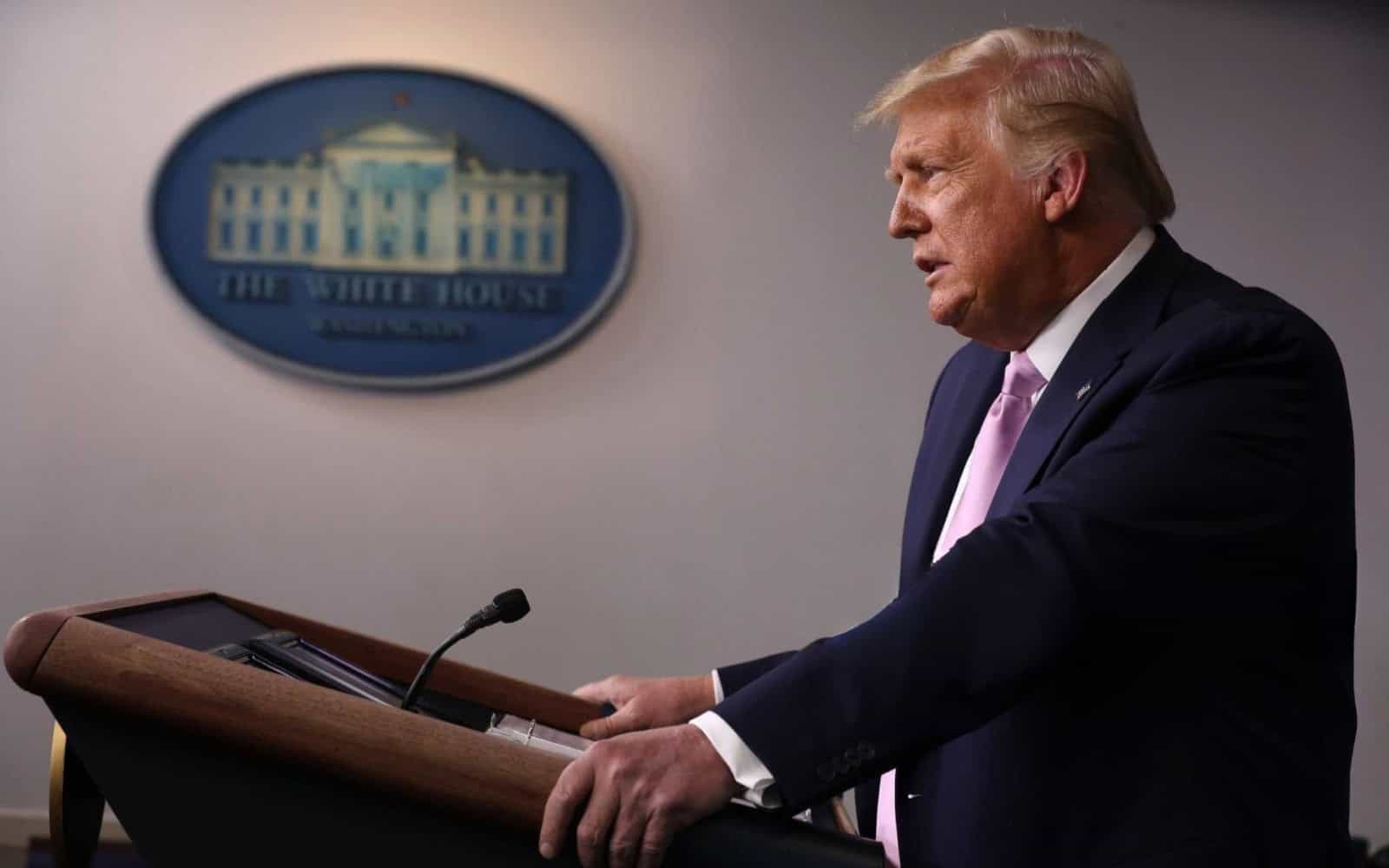 WASHINGTON, DC - AUGUST 19: U.S. President Donald Trump holds a news conference in the Brady Press Briefing Room at the White House August 19, 2020 in Washington, DC.