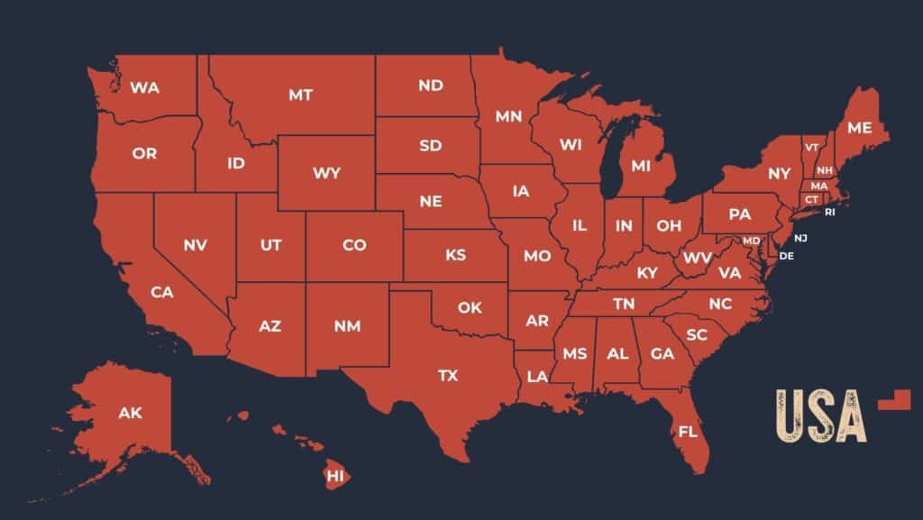 USA map.