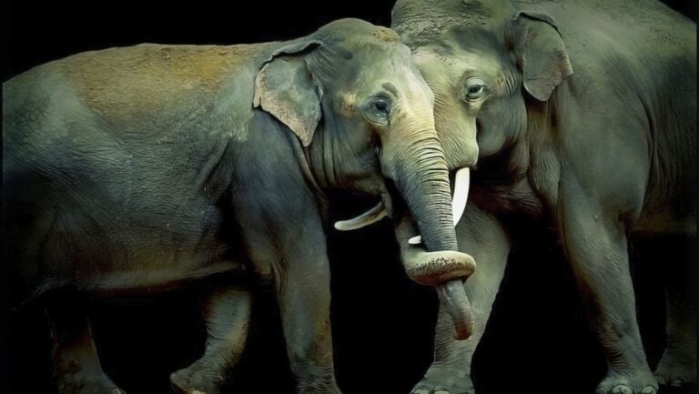 elephants hugging.