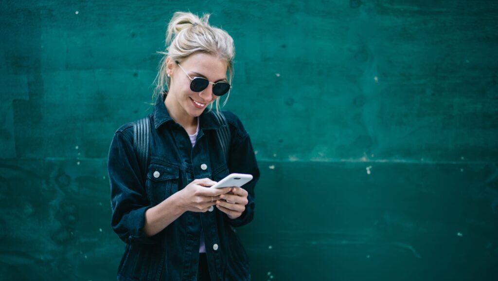 woman on phone.