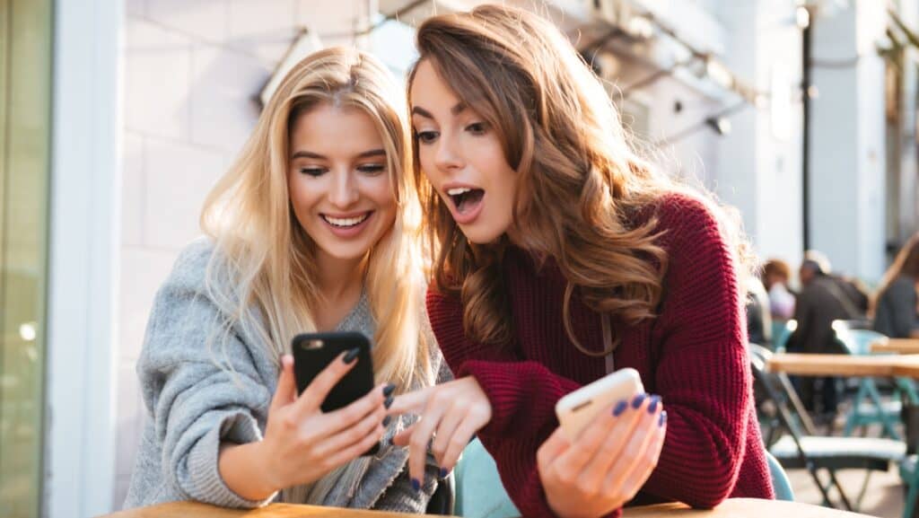 women on phones.