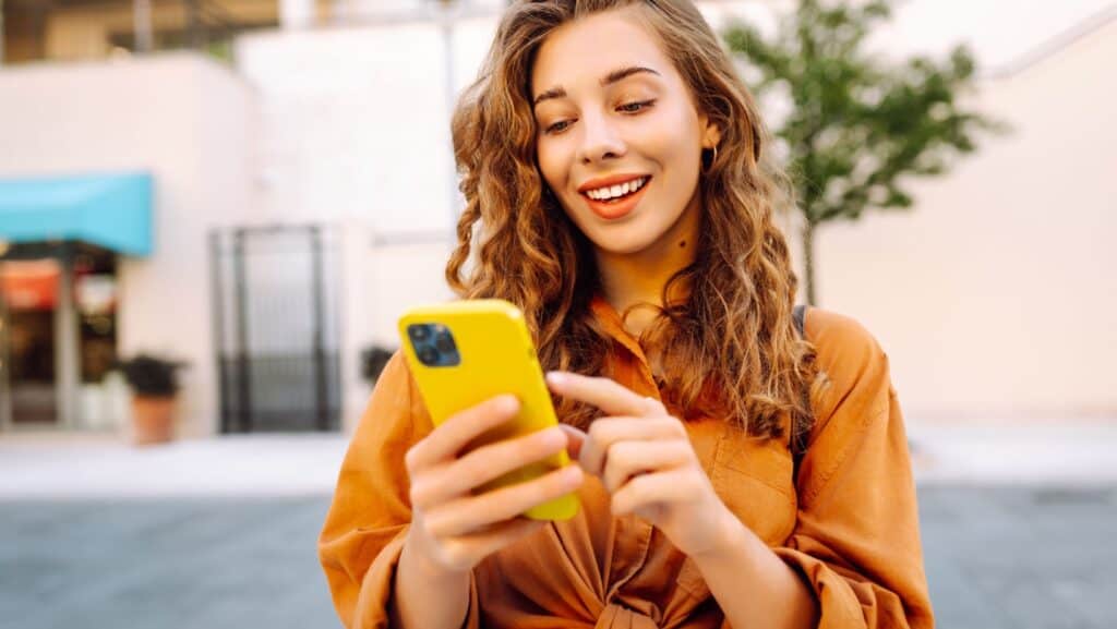 young woman on phone.
