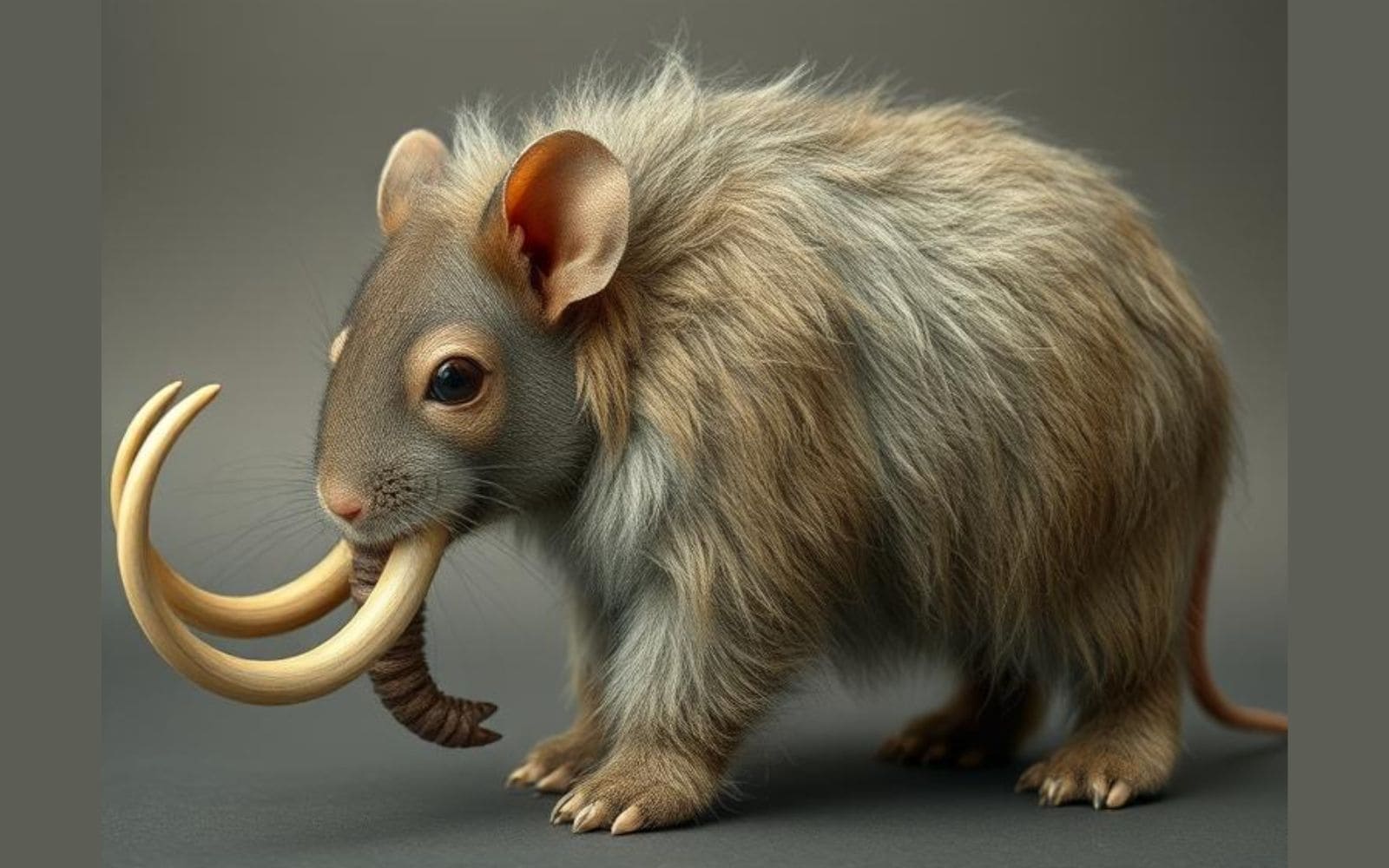AI Generated Image of Genetically Combined Mouse and Wooly Mammoth
