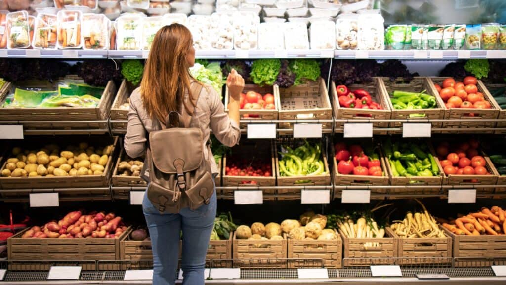 buying produce.