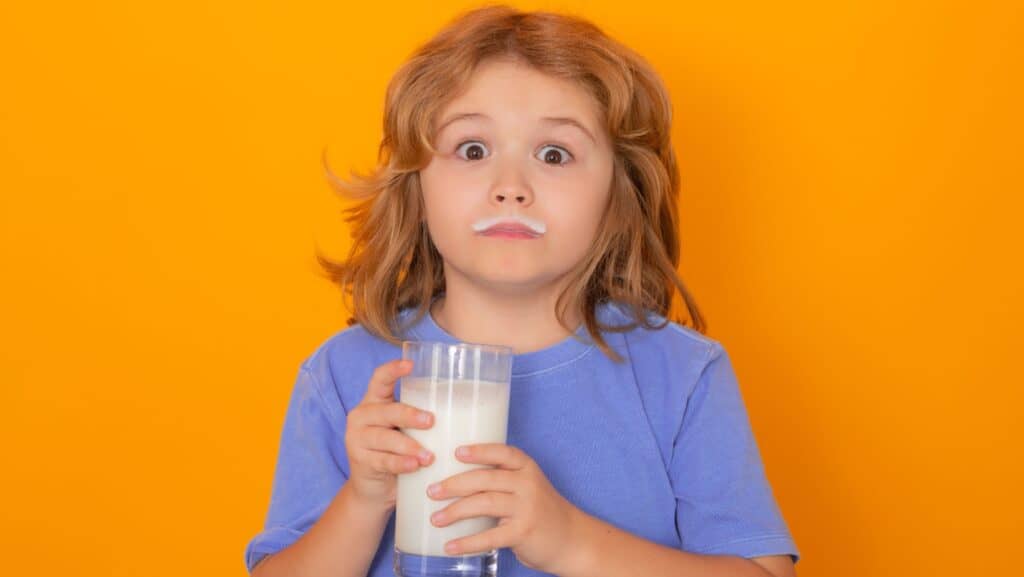 girl with milk. 