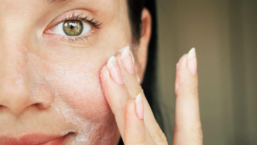 washing face.