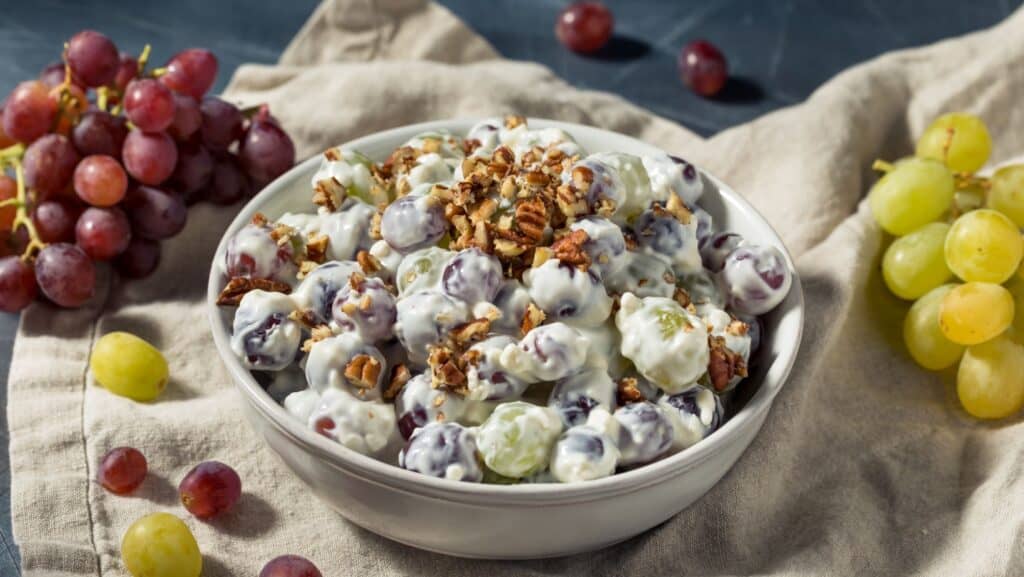 Creamy grape salad. 