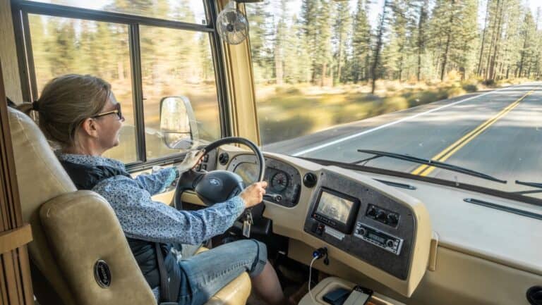 Driving RV.