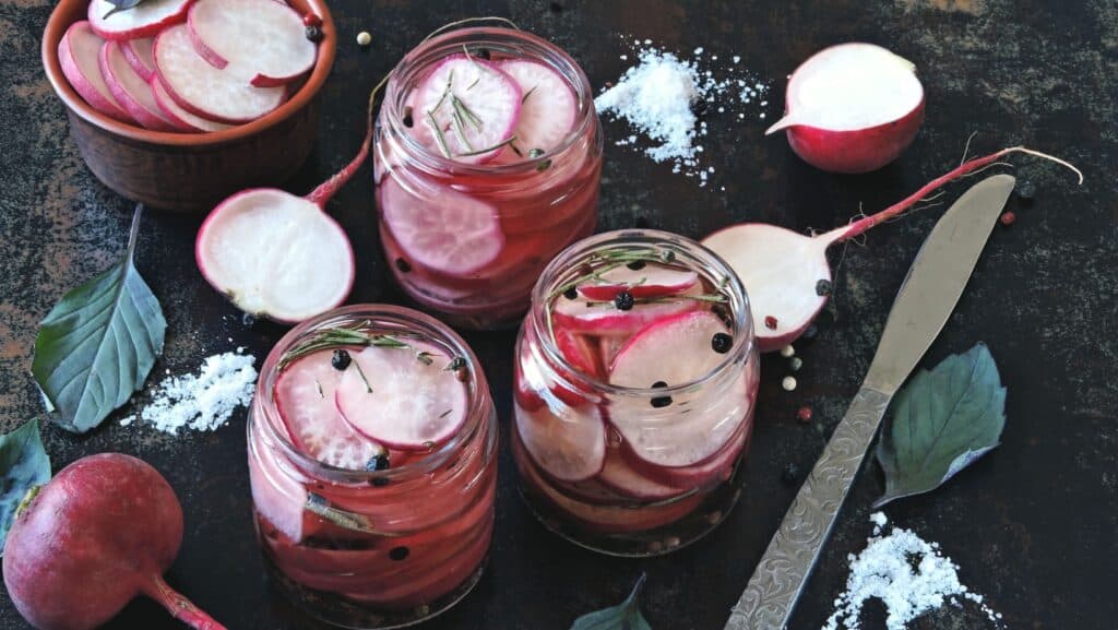 Pickled radishes. 