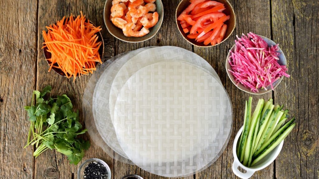 Rice paper rolls. 