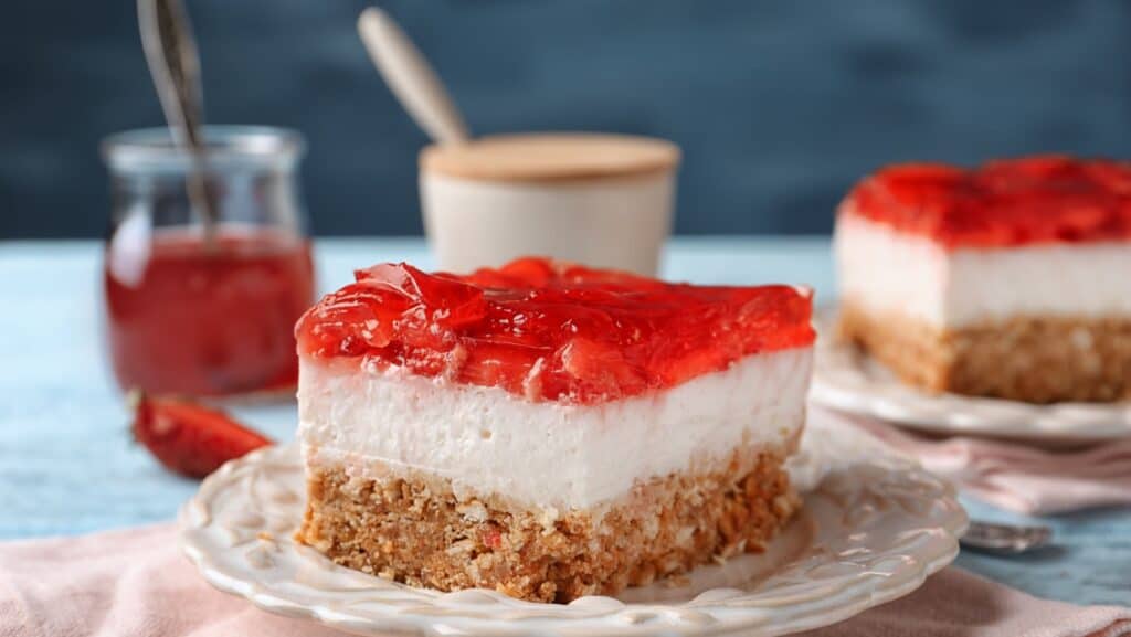 Strawberry pretzel pie.