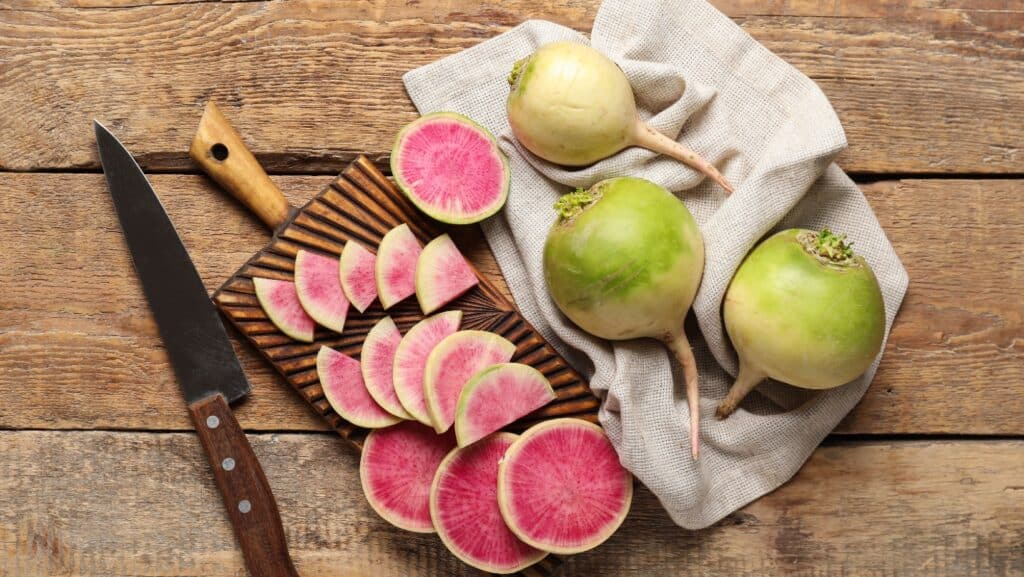 Watermelon radish. 
