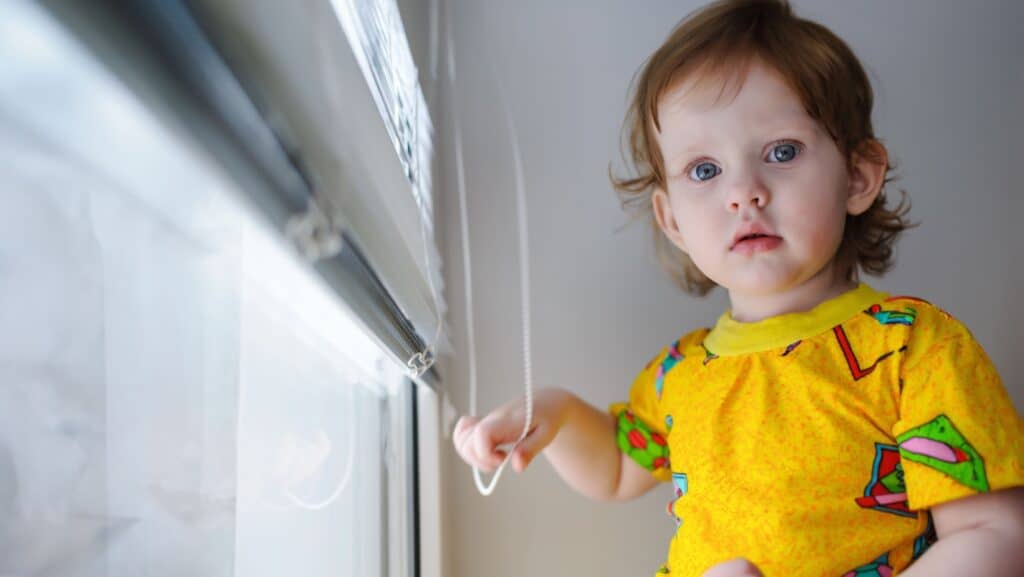 Window blind cord.