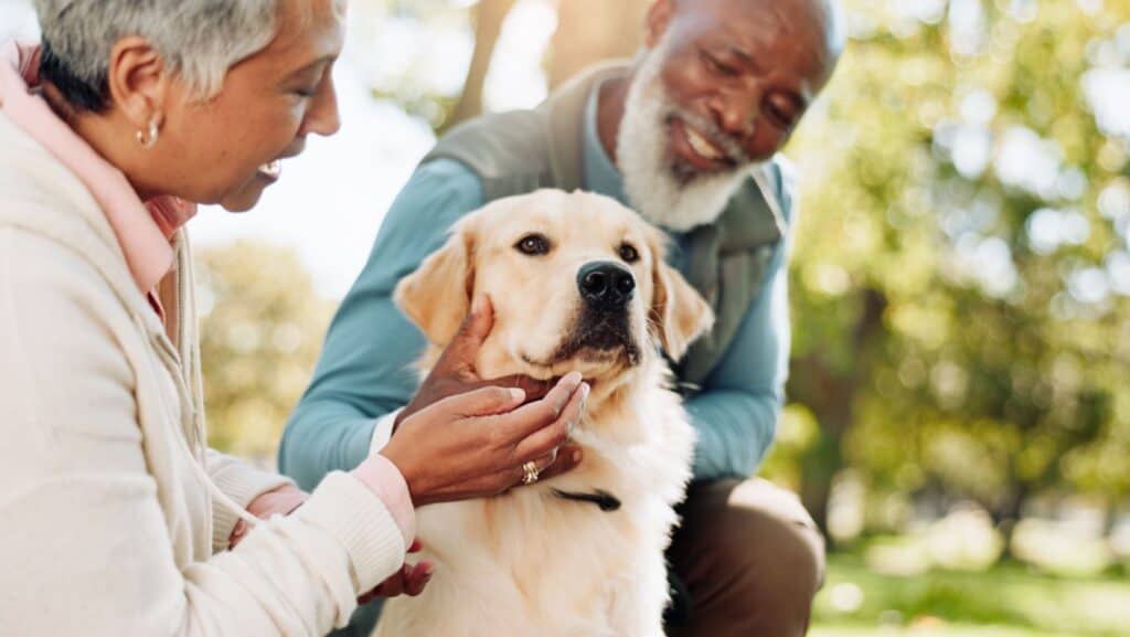 couple and dog.