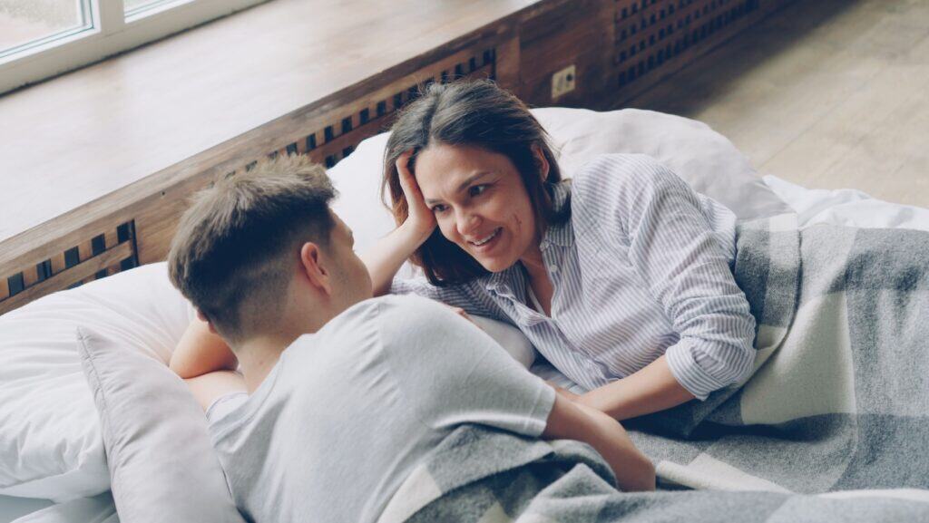 couple talking.