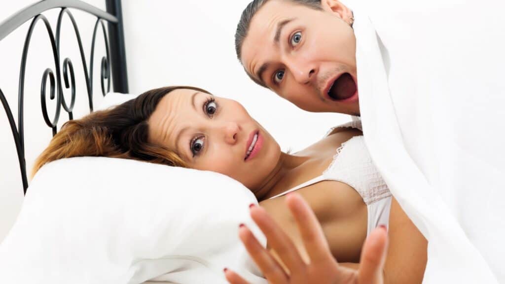 couple in bed.