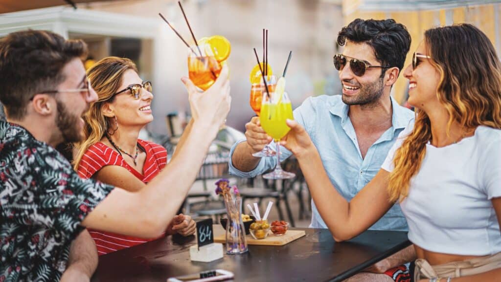 people drinking. beverages. cocktails mocktails.