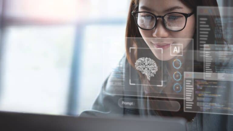 AI and woman.