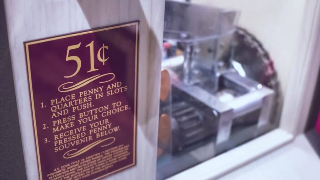 smashed pennies. penny machine. 