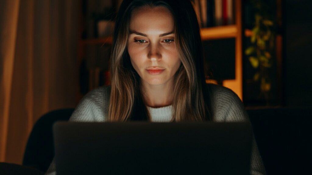 woman on laptop.