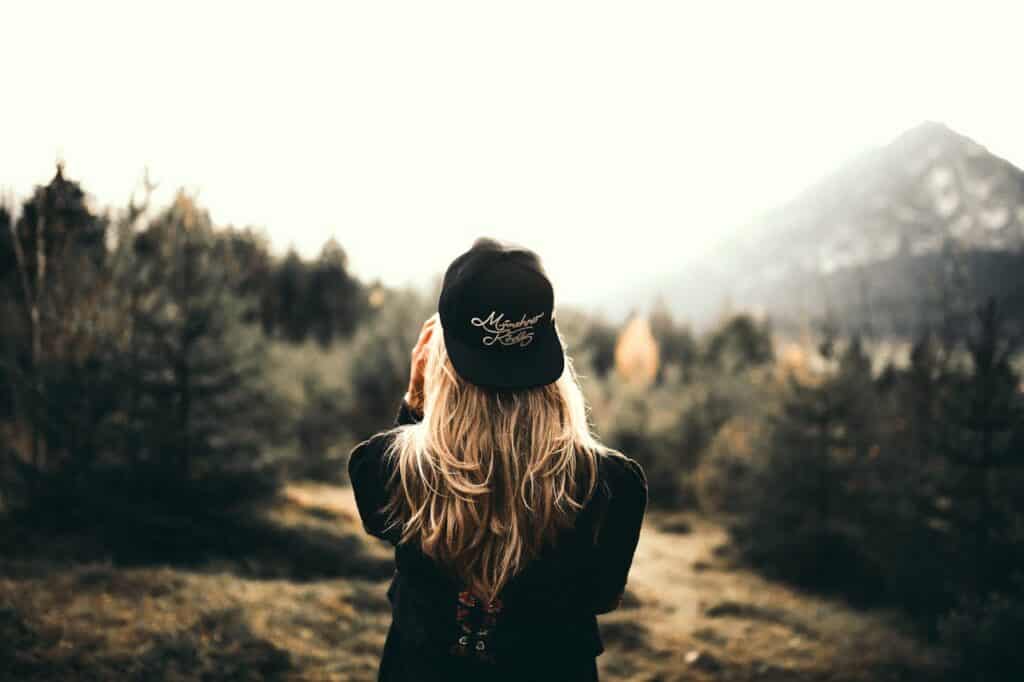 woman hiking.