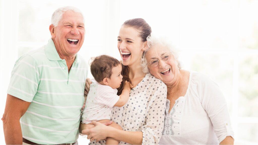 Grandparents and kids and parent.