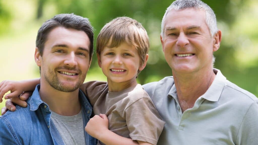 Grandparents, son and grandchild.