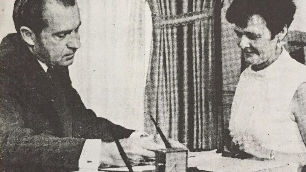 Marian McQuade and Nixon.