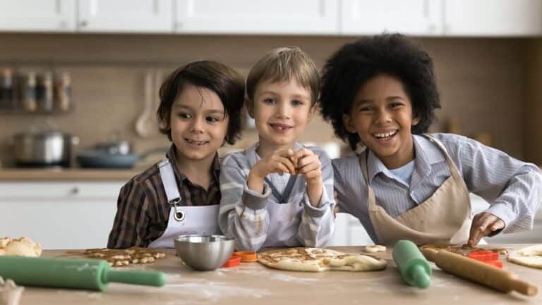 kids cooking.