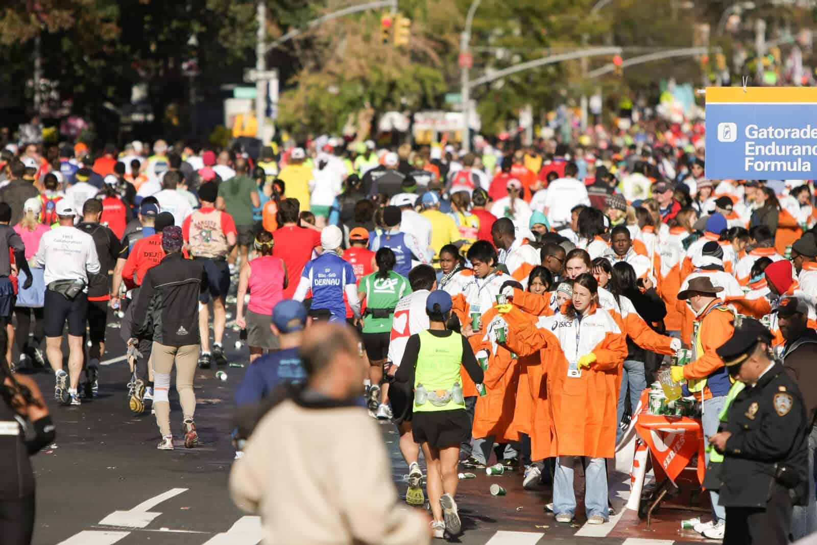 Manhattan, NY - Nov 7th 2010: ING New York City Marathon, runners traverse 26.2 miles through five NYC boroughs to the finish line in Central Park.