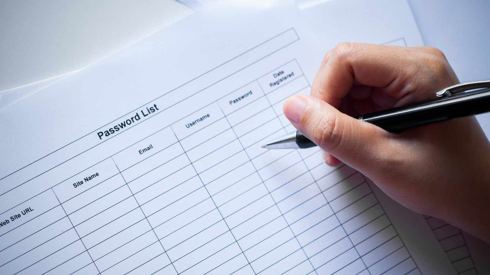 Written Lists of Passwords or PINs