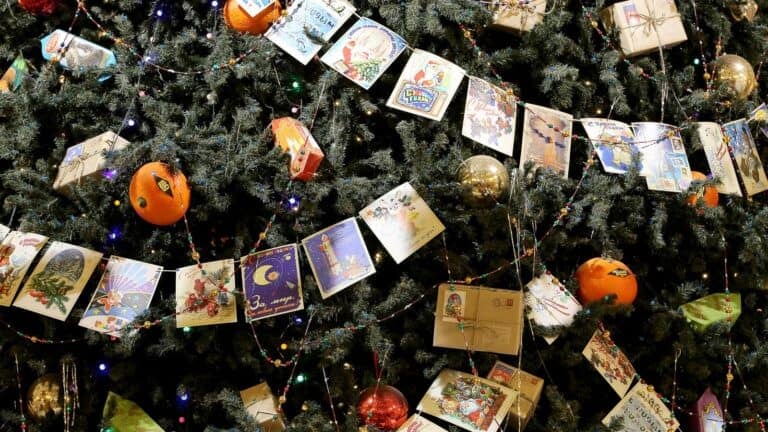 How do you display your Christmas cards?