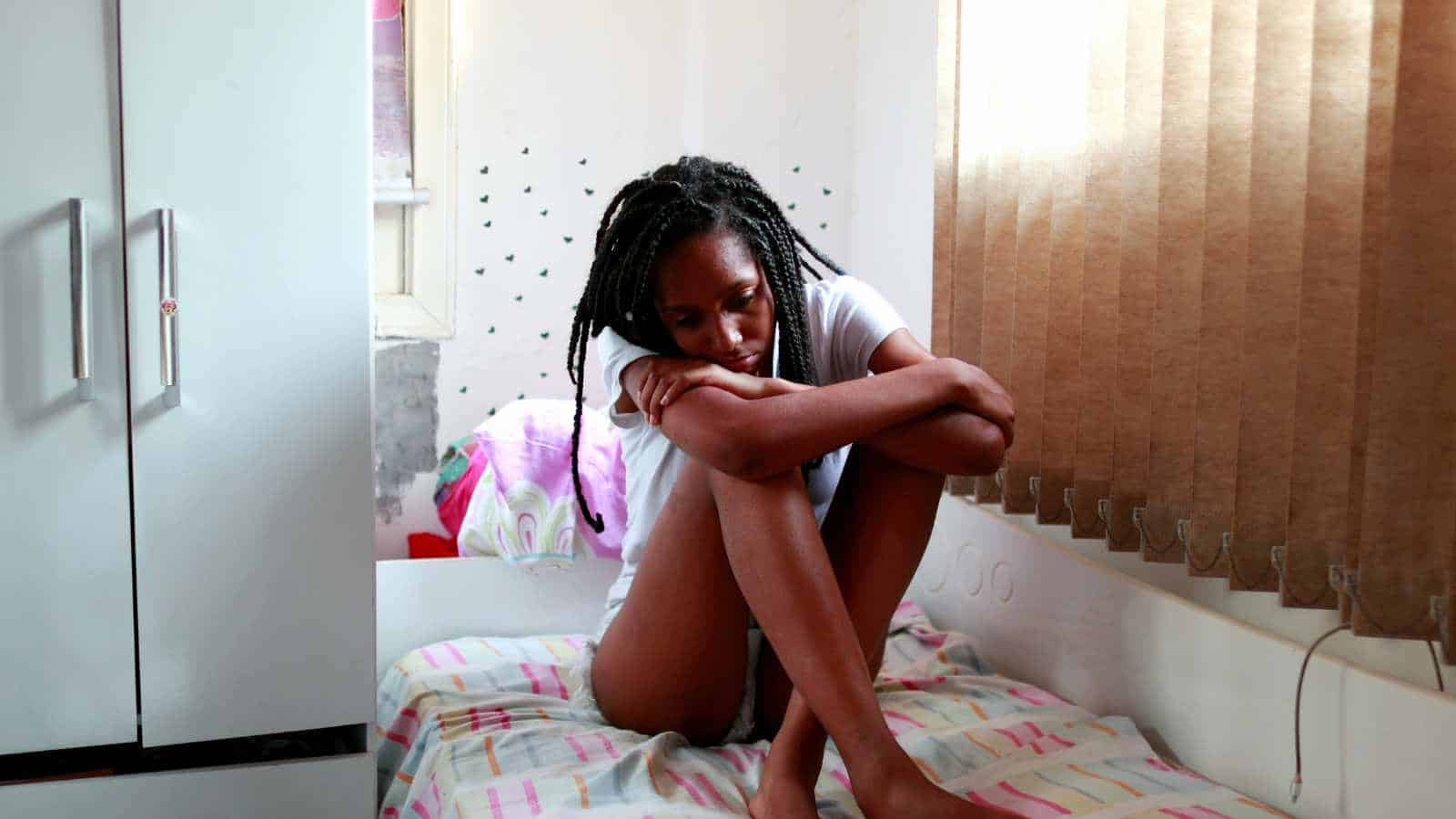 Sad black girl