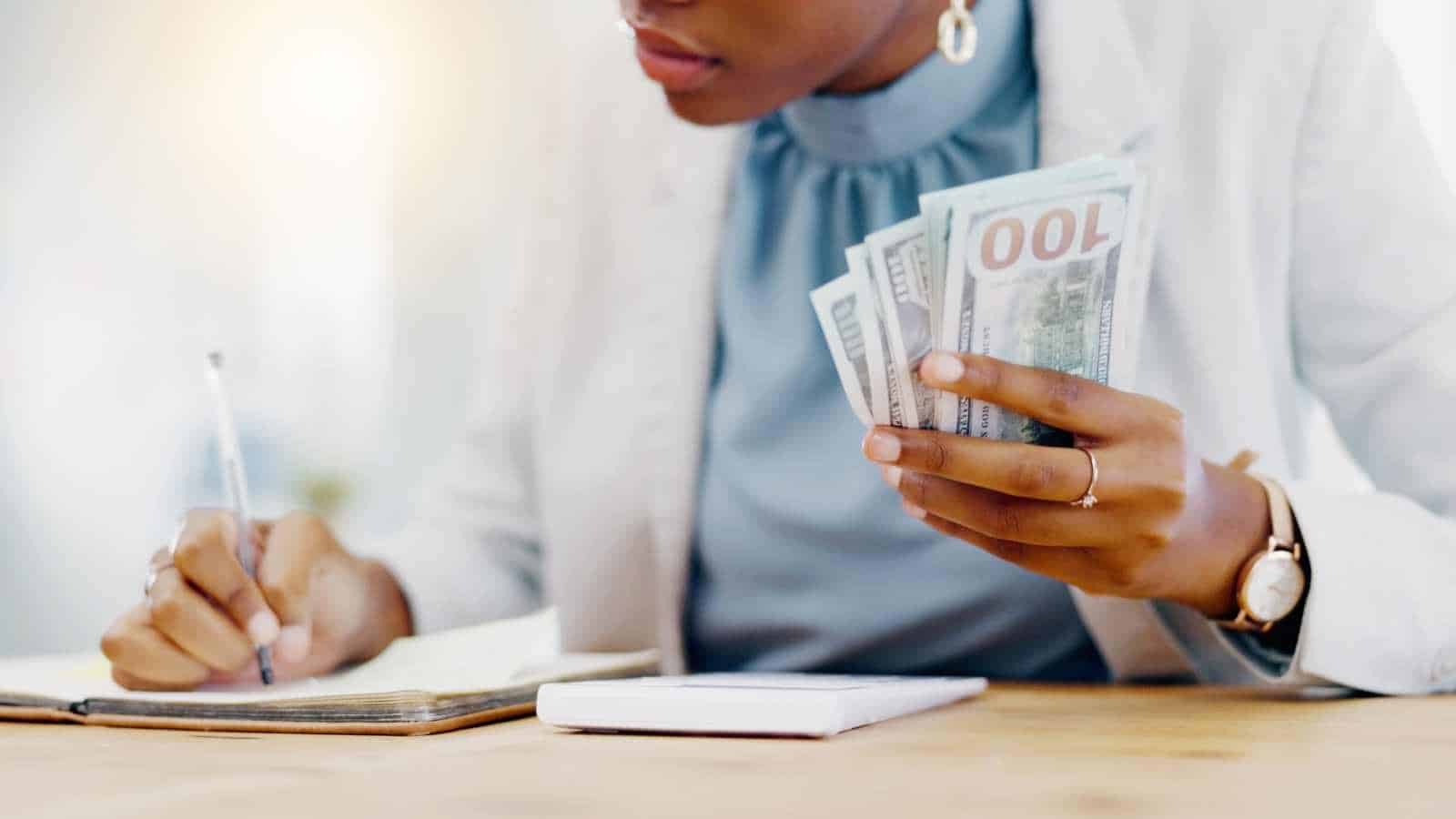 Black woman handling finances