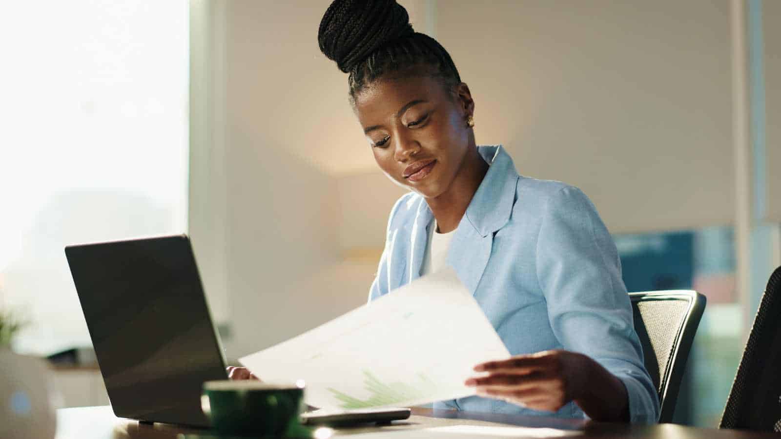 Black woman at workplace