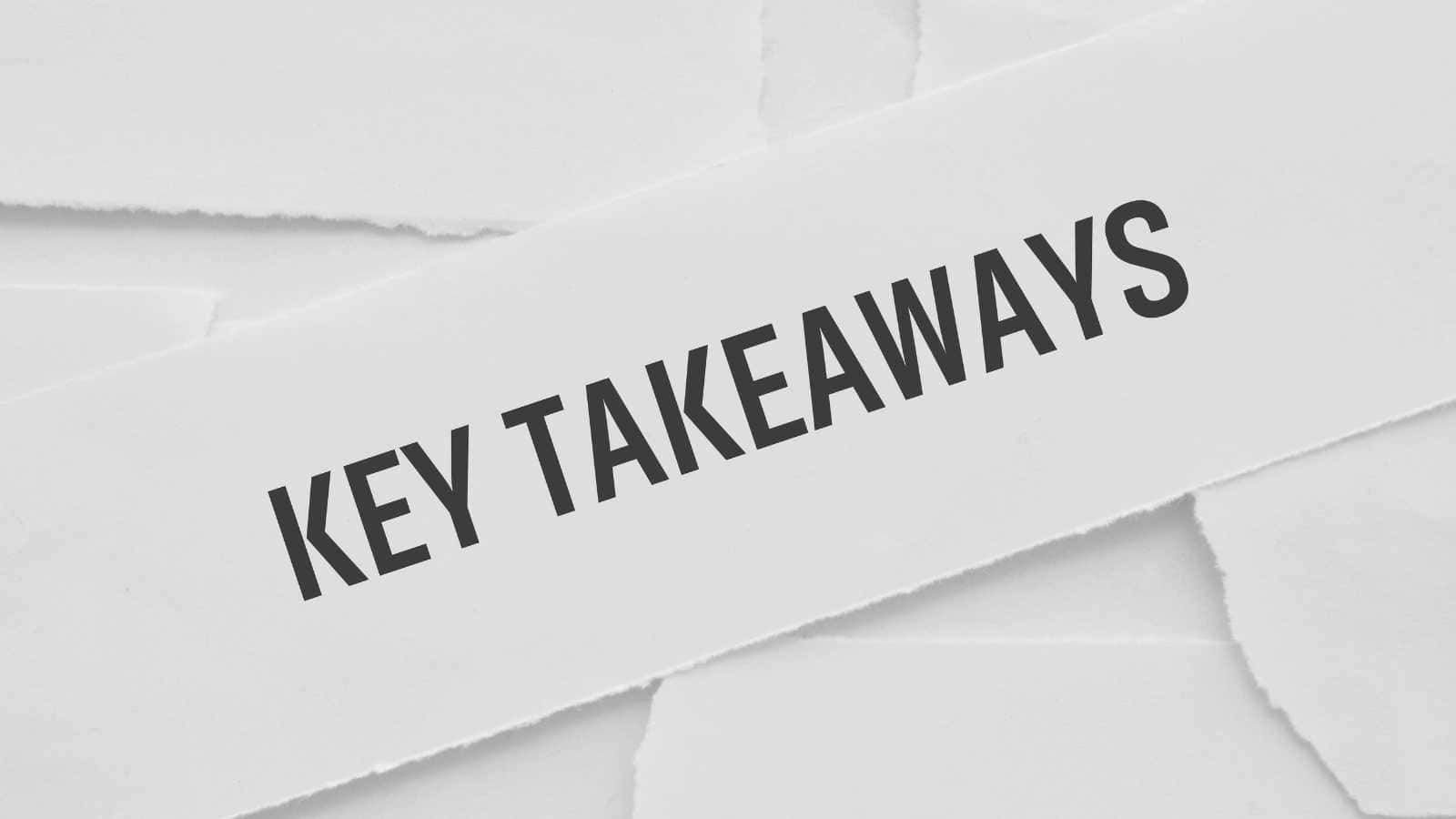 Concept of Key takeaway