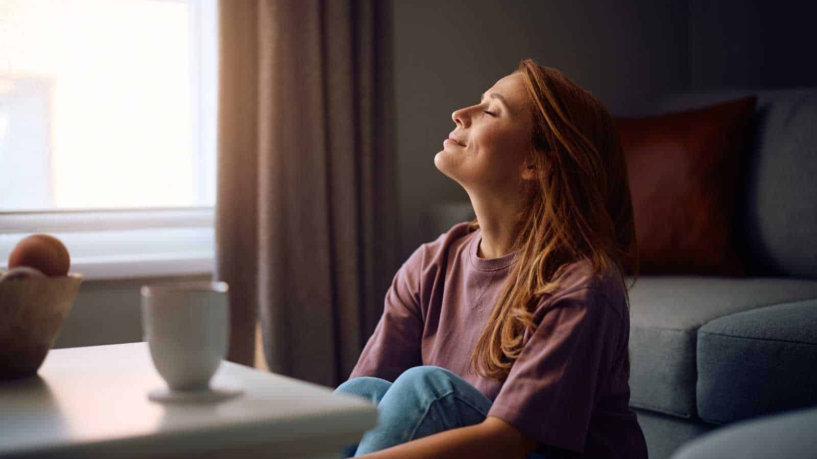 Woman Chilling in Her Living Room