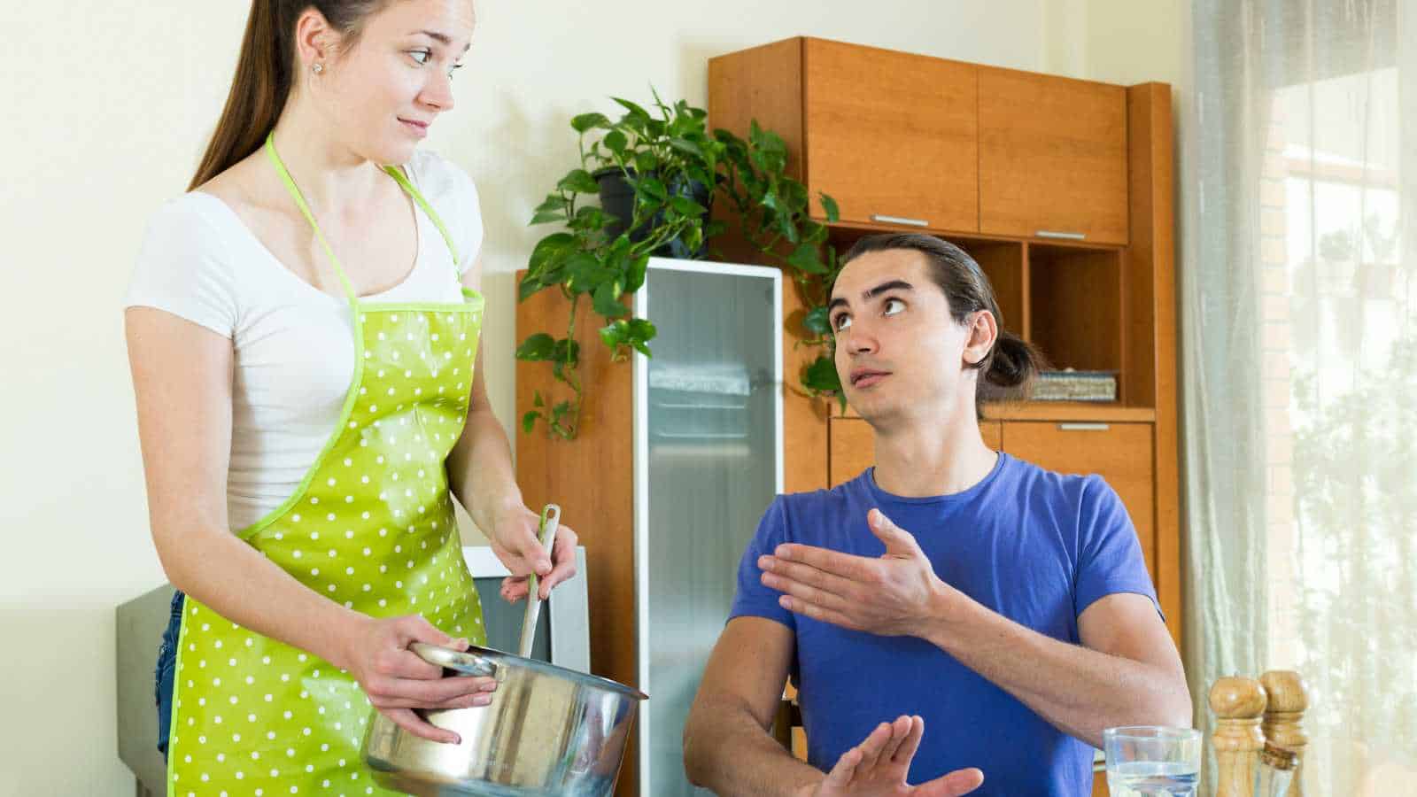 Woman Trying To Serve Partner