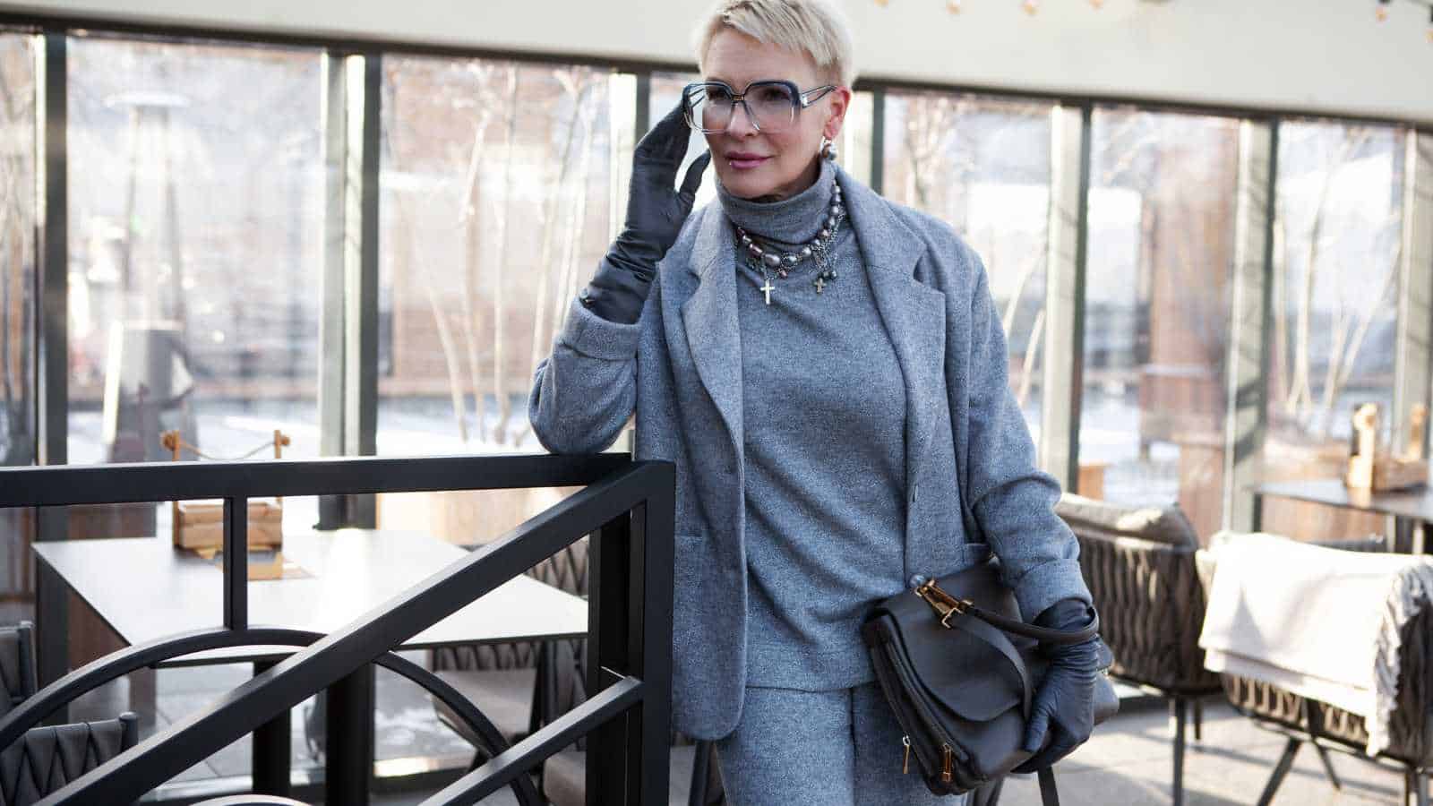 Stylish old woman