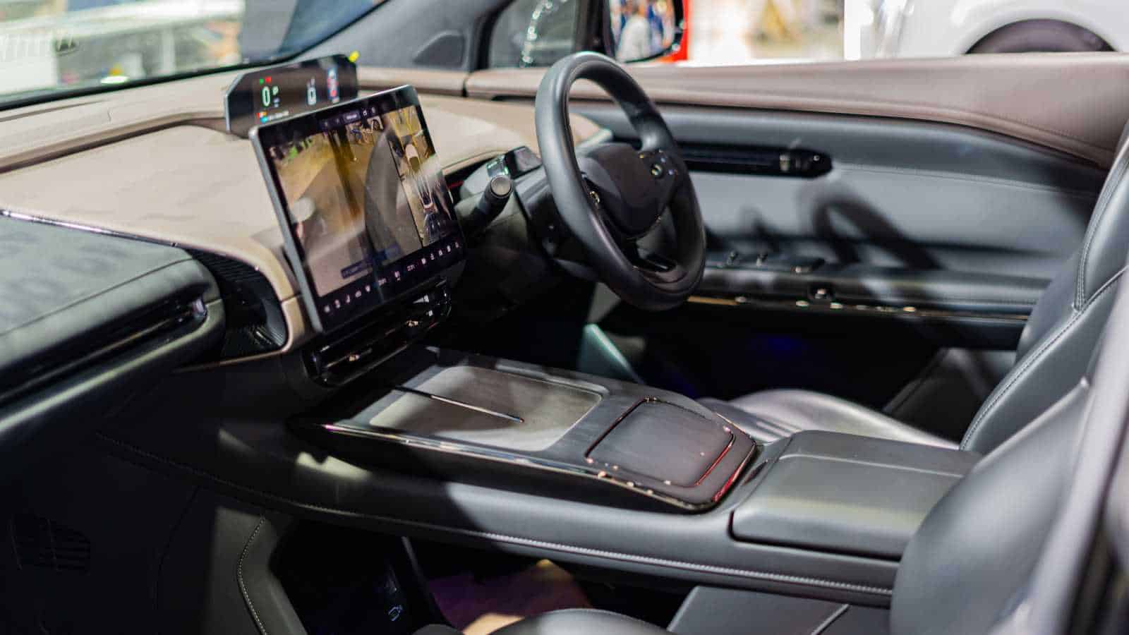 Inside cabin of an EV