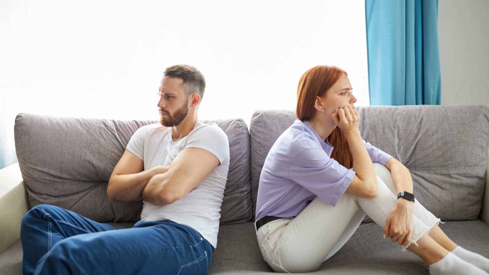 Couple avoiding hard talks