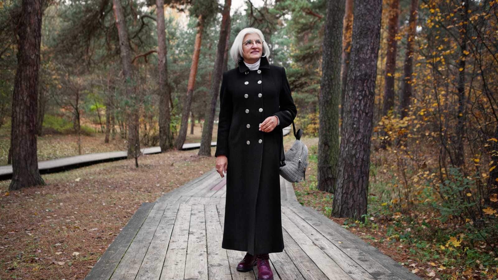 Old woman solo travelling
