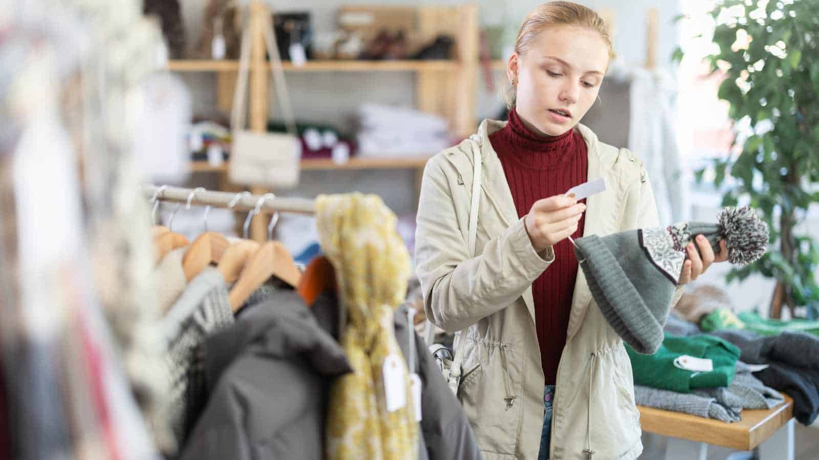 Woman buying sale clothes