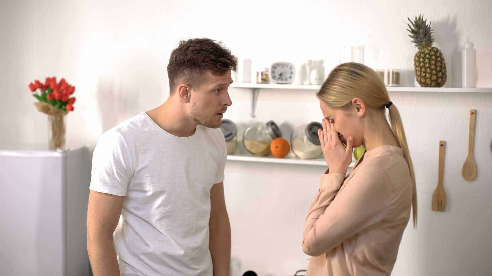Man criticizing wife