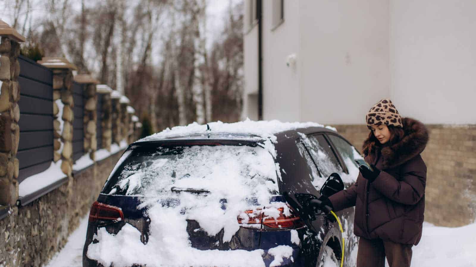 An EV in snow