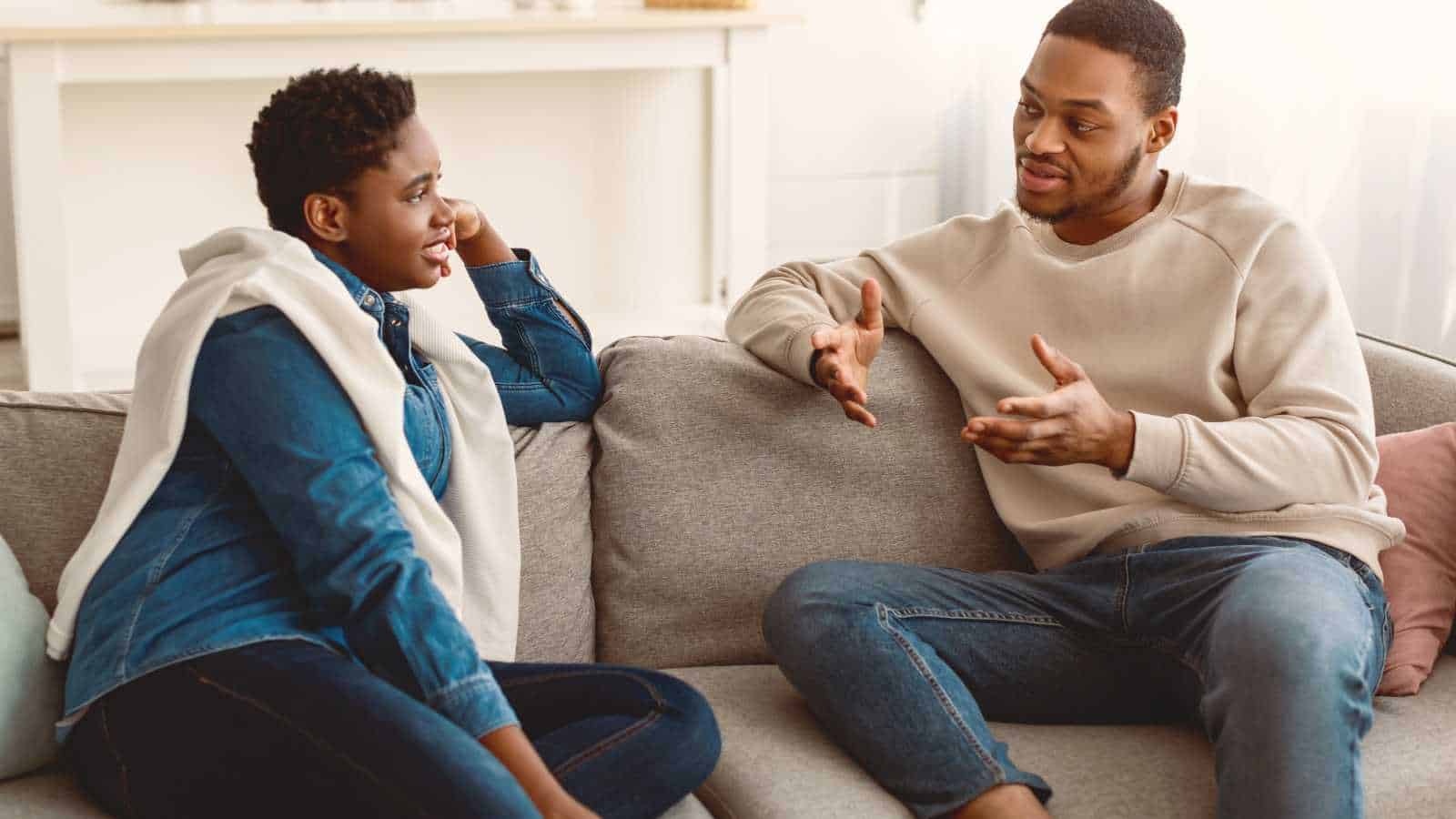 Couple in a conversation